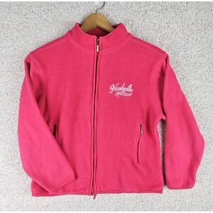 Vintage 90s Dimco Nashville Music City Pink Fleece Jacket Women's Small Full Zip